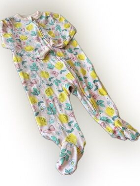 NWOT Pink Lemon-Print Footed One-Piece Pajamas